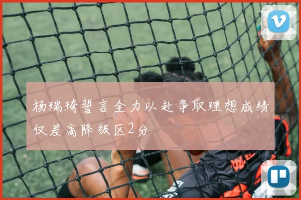 杨瑞琦誓言全力以赴争取理想成绩仅差高降级区2分